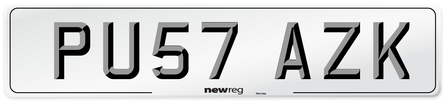 PU57 AZK Number Plate from New Reg